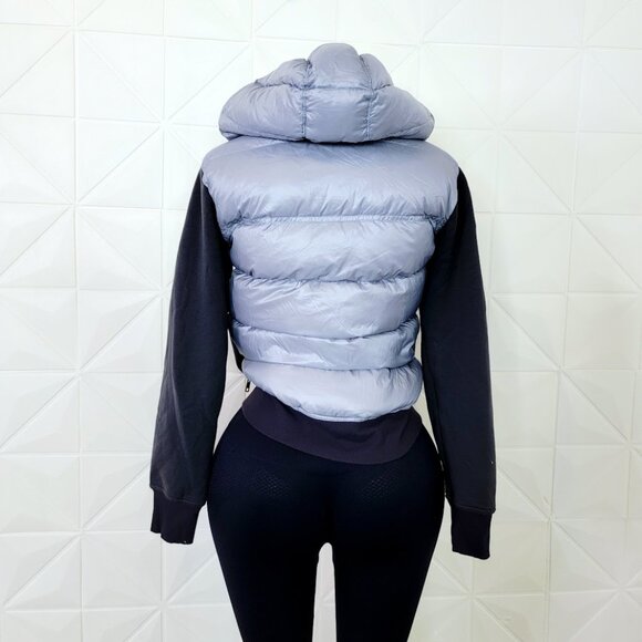 Lululemon Women's Black Goose Down Hood Hybrid Full Zip Quilted Puffer Jacket 6 - Picture 5 of 9